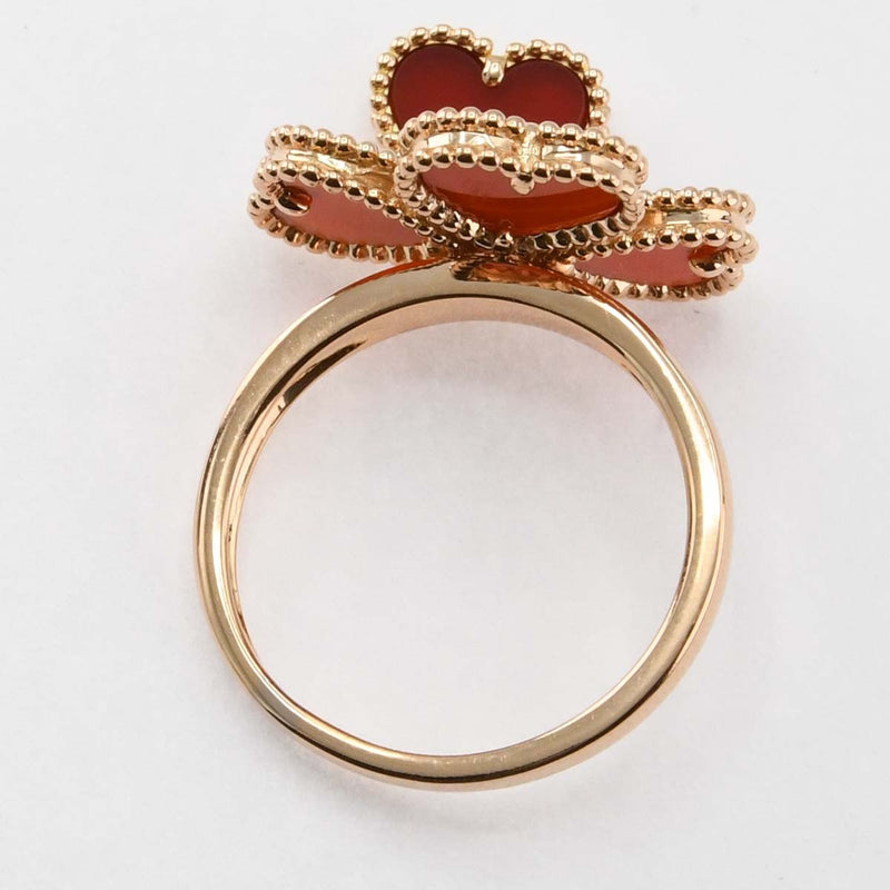 仕上済 VanCleef&Arpels VCA ヴァンクリーフ&アーペル リング スウィートアルハンブラ エフイヤージュ カーネリアン 750 5g 箱保有 H19087