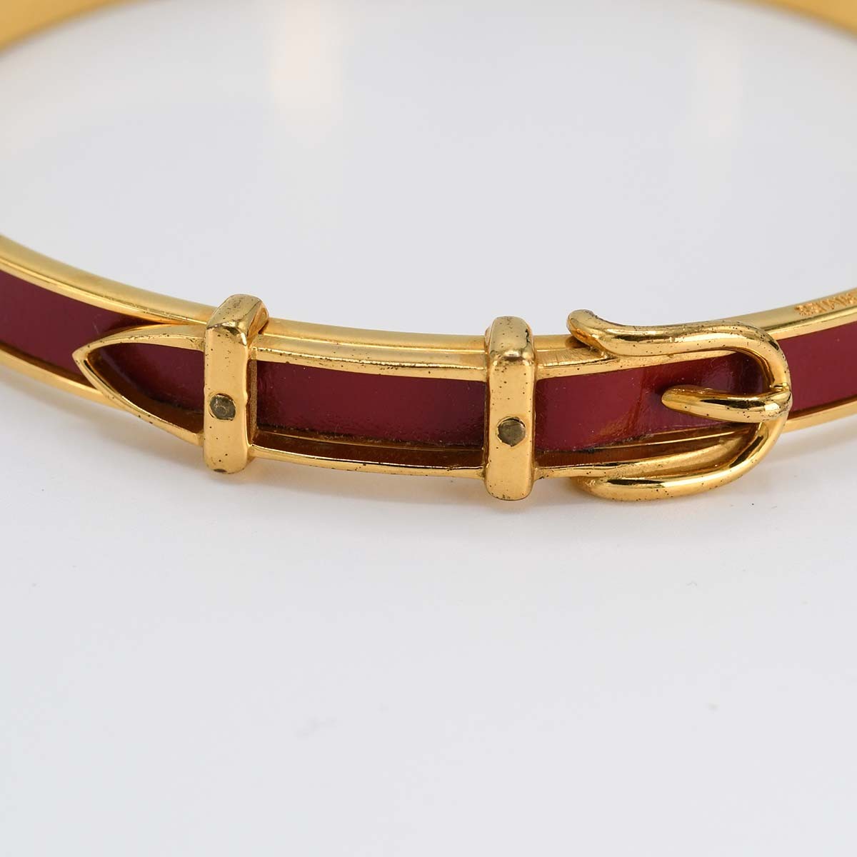 HERMES エルメス バングル レッドレザー× ゴールドカラー HERMES エルメス バングル ジャンピング レッド系 約24.2g ゴールド