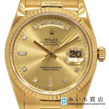 腕時計 稼働 ROLEX ロレックス デイデイト 11PD 18238 W 自動巻き 18K ゴールド色文字盤 保箱 H20393