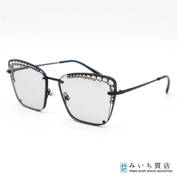 CHANEL シャネル フェイクパール サングラス 4235-H c.101/87 スクエア 度なし ケース有 25k639-1