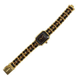 稼働 腕時計 CHANEL シャネル プルミエール H0001 Lサイズ クォーツ 黒文字盤 GP 2025年2月電池交換済 H16573