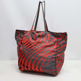 PRADA プラダ トートバッグ ナイロン 総柄 三角ロゴ レッド グレー 鞄 H18173