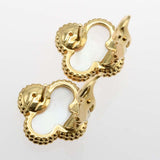 仕上済 VanCleef&Arpels VCA ヴァンクリーフ アーペル ピアス ヴィンテーンジ アルハンブラ 750 シェル 7.3g アクセサリー 箱有 H9764