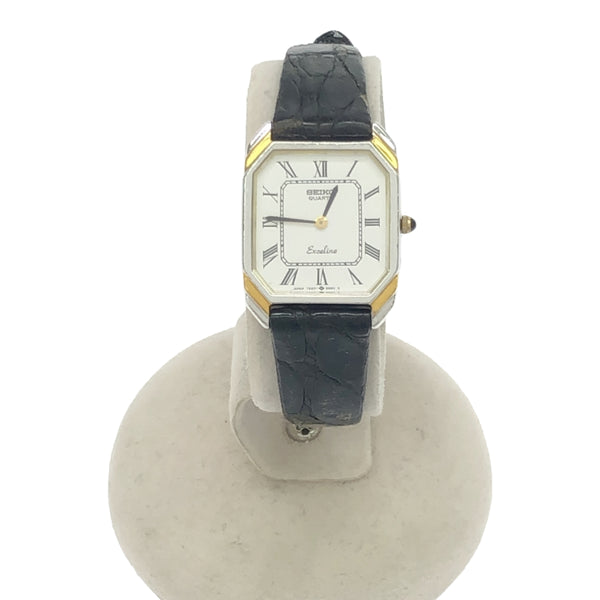 腕時計 稼働 SEIKO セイコー 7320-5380 エクセリーヌ クォーツ 白色文字盤 2025.6電池交換済 ベルト尾錠社外品 K251