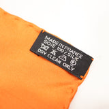 HERMES エルメス カレ40 スカーフ ハンカチ H柄 オレンジ シルク100 服飾小物 箱有 ok1270