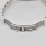 稼働 腕時計 CHANEL シャネル J12 白セラミック ベゼルダイヤ ベルトダイヤ QZ 白色文字盤 2025.11電池交換 H20268