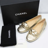 CHANEL シャネル フラットシューズ ローファー ココマーク G32954 ゴールド サイズ37 24cm レディース 靴 H7577