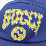 未使用 GUCCI グッチ ガレッジベースボールキャップ 773135 4HA7F 帽子 ブルー 青 保管袋有 25k448-2