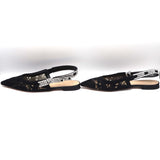 Christian Dior ディオール サンダル J'A DIOR スリングバックフラット 38 1/2 ブラック レース パンプス H15994