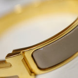 HERMES エルメス エナメルブレスレット クリックH ブレスレット バングル ゴールドカラー×ベージュ アクセサリー レディース ok1764