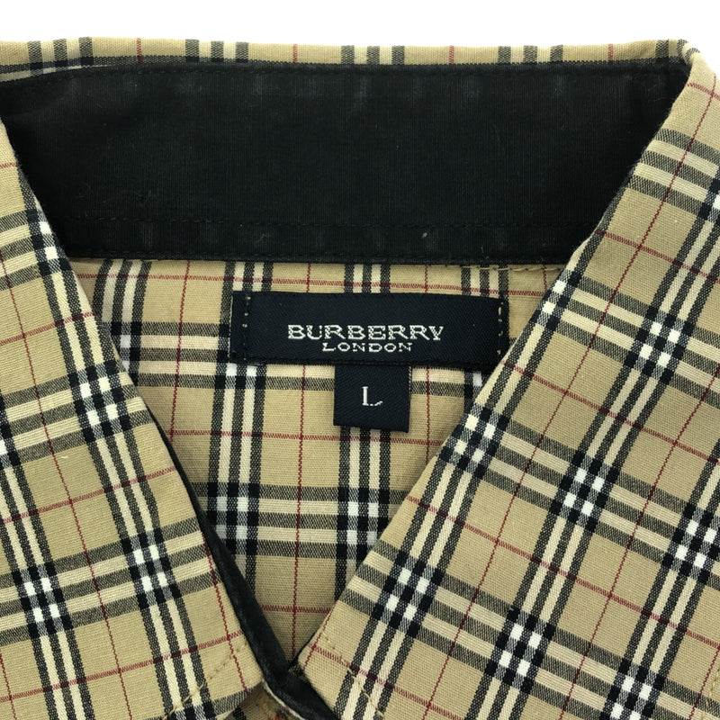 BURBERRY LONDON バーバリー ロンドン 長袖シャツ トップス Lサイズ ノバチェック ベージュ レディース ok360-10