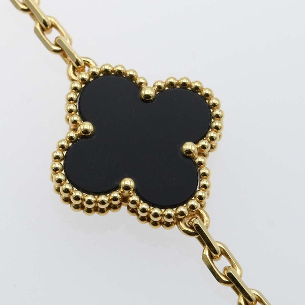 仕上済 VanCleef&Arpels ヴァンクリーフ アーペル ネックレス アルハンブラ オニキス 20モチーフ 750 45.9g アクセサリー 箱保有 25k163-1