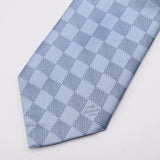 LOUIS VUITTON ルイヴィトン LV M78754 ネクタイ クラヴァット・ダミエ クラシック シルク100 ブルー系 メンズ 206-2