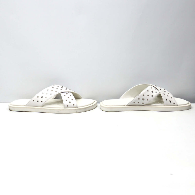 JIMMY CHOO ジミーチュウ サンダル PALMO パルモ スタースタッズサンダル 40 ホワイト 箱袋有 22s547-1