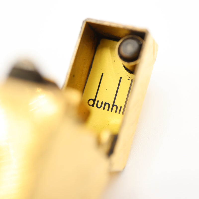 dunhill ダンヒル ガスライター 彫模様 彫り柄 クロスカット  ローラー式 ゴールドカラー 喫煙具 着火未確認 24s349-1