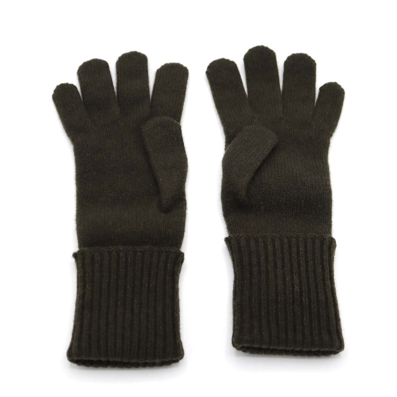BURBERRY バーバリー 手袋 ニットグローブ 防寒 カーキ チェック柄 カシミアブレンド サイズS/M H20905