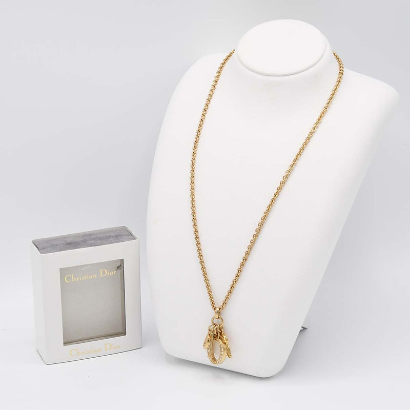 Christian Dior ディオール ネックレス GP ゴールドカラー 約23.5g アクセサリー 箱有 22k213-3