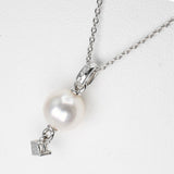 仕上済 TASAKI タサキ ネックレス パール ダイヤ K18WG D0.06 ホワイトゴールド 約2.7g ジュエリー 箱有 H6944