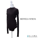 BOTTEGA VENETA ボッテガ リブニット トップス XLサイズ ウール100 ブラウン 長袖 レディース 26k228-3