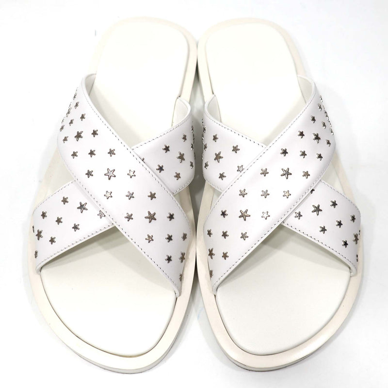 JIMMY CHOO ジミーチュウ サンダル PALMO パルモ スタースタッズサンダル 40 ホワイト 箱袋有 22s547-1