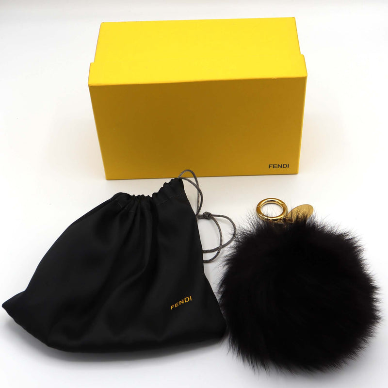 FENDI フェンディ チャーム ポンポンチャーム ファー ブラック バッグチャーム アクセサリー H17784