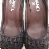 CHANEL シャネル ヒール パンプス A G27495 ツイード 36 1/2 ブラック マルチカラー 靴 レディース H24146