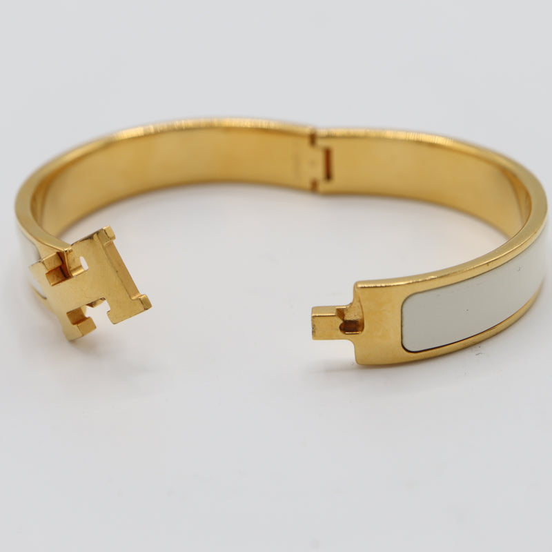 HERMES エルメス バングル クリックH GM ホワイト ゴールドカラー アクセサリー 箱有 H20781