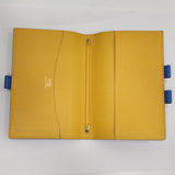 HERMES エルメス 手帳カバー アジェンダ GM □A刻 ブルー・イエロー 雑貨 小物 J444