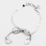 Christian Dior ディオール ブレスレット ブレス リボン CDロゴ シルバーカラー アクセサリー レディース M1688