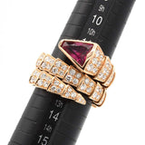 BVLGARI ブルガリ セルペンティ ヴァイパー リング ルベライト パヴェダイヤ スネーク サイズL 13号 750 K18PG 15.6g ◆H21695