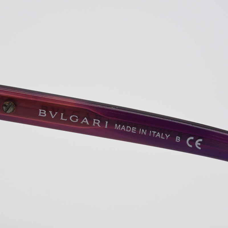 BVLGARI ブルガリ サングラス 8142-B-F 8254/8H パープル ラインストーン 度無し ケース付 H18660