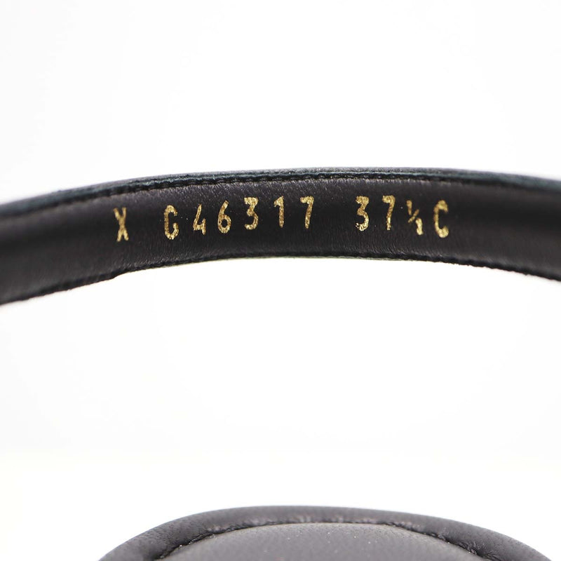 未使用 CHANEL シャネル ウエッジソール サンダル G46317 チェーン ココマーク ブラック サイズ37 1/2 靴 24.5cm H20151