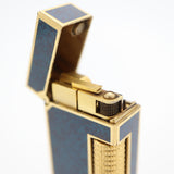 dunhill ダンヒル ガスライター US.RE24163 ラピス柄 ラピス ブルー ローラー式 喫煙具 着火未確認 ケース有 H5342