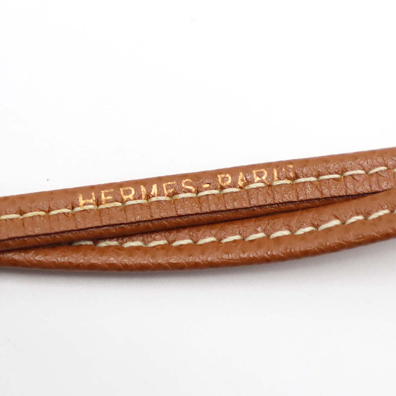 HERMES エルメス ホイッスル ネックレス ブラウン レザー ストラップ アクセサリー M4233