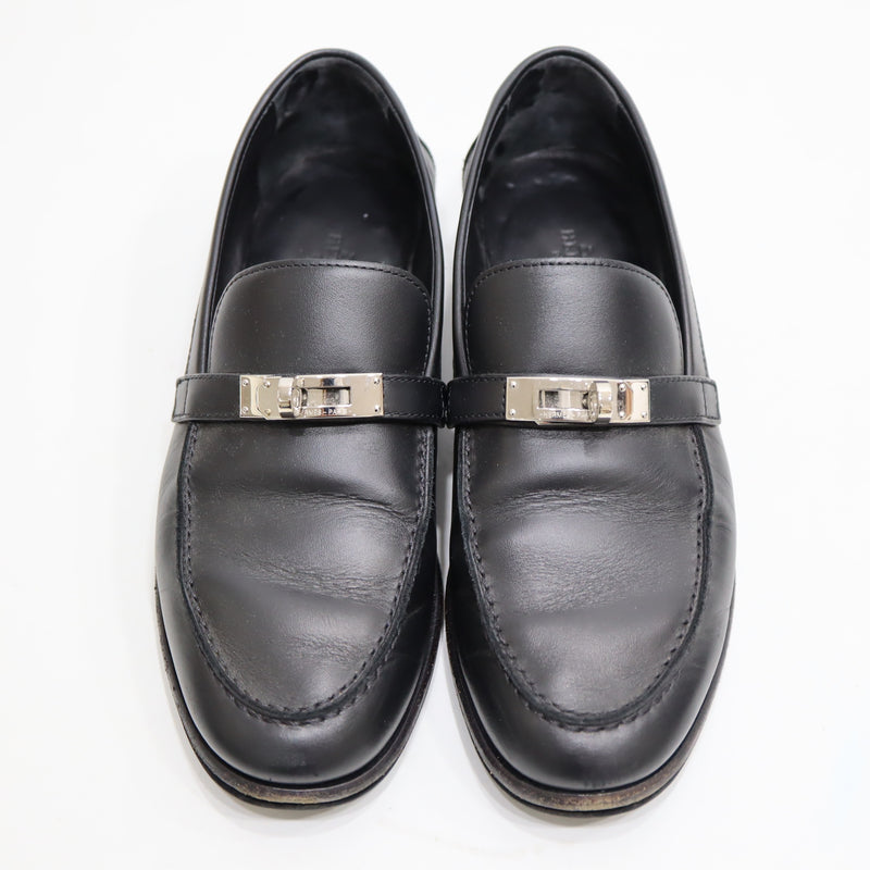 HERMES エルメス モカシン デスタン ケリー WS212114Z 2110 レザー 36 1/2 約23.5cm ブラック レディース 23k388-1