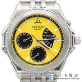腕時計 稼働 SEIKO セイコー CREDOR クレドール 4S77-0A20 パシフィーク デイデイト 黄色文字盤 箱保 ok1665