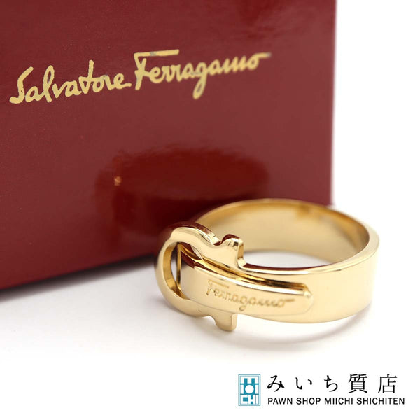 Salvatore Ferragamo フェラガモ スカーフリング ガンチーニ ゴールドカラー 約13.9g 服飾小物 H9447