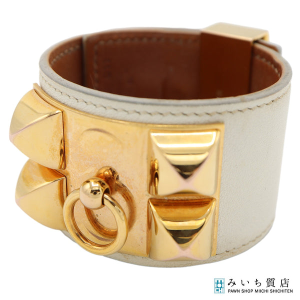 HERMES エルメス コリエドシアン ブレスレット バングル A刻印 T2 ホワイトカラー アクセサリー k1301