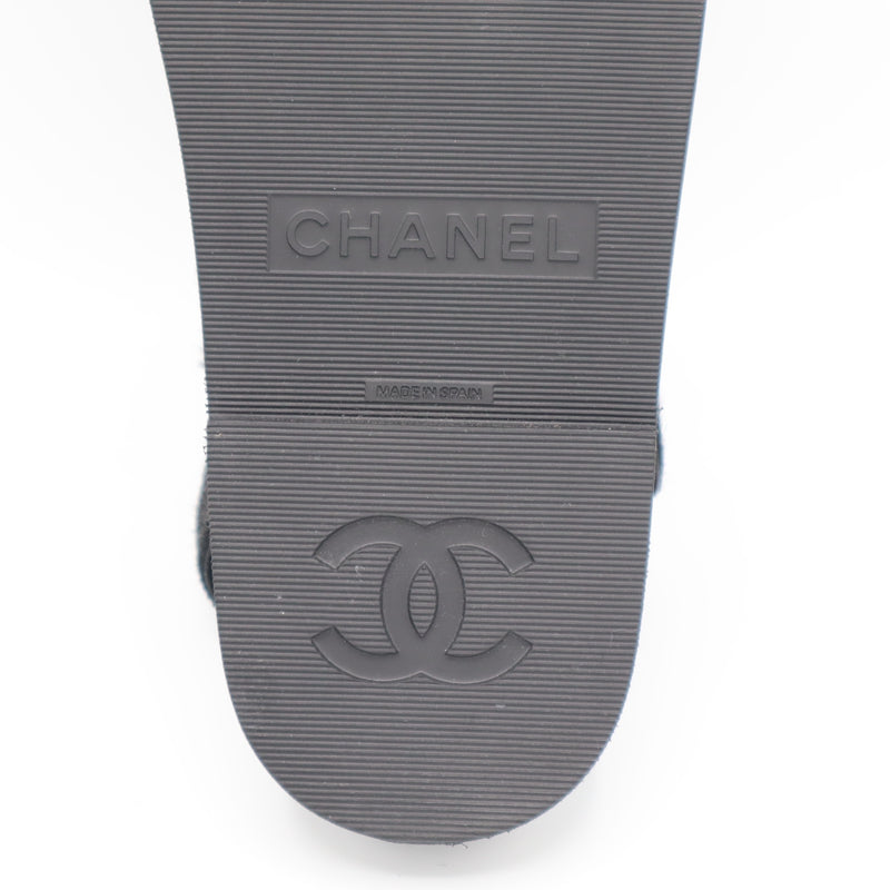 CHANEL シャネル ココマーク サンダル ハラコ レザー G46018 36C 23cm ブラック 靴 箱有 25k628-2