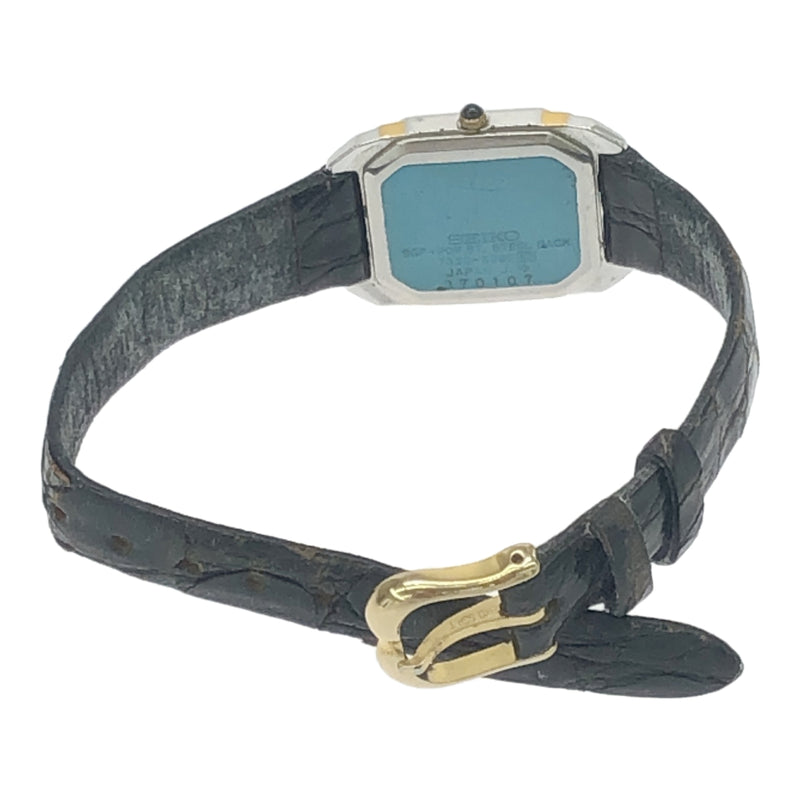 腕時計 稼働 SEIKO セイコー 7320-5380 エクセリーヌ クォーツ 白色文字盤 2025.6電池交換済 ベルト尾錠社外品 K251
