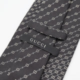 GUCCI グッチ ネクタイ GGロゴ ブラック シルク100 服飾小物 メンズ 26k303-43