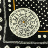 未使用 HERMES エルメス カレジェアン140 ズアヴとドラゴン Zouaves et Dragons バンダナ 大判ストール ブラック系 箱有 H18426