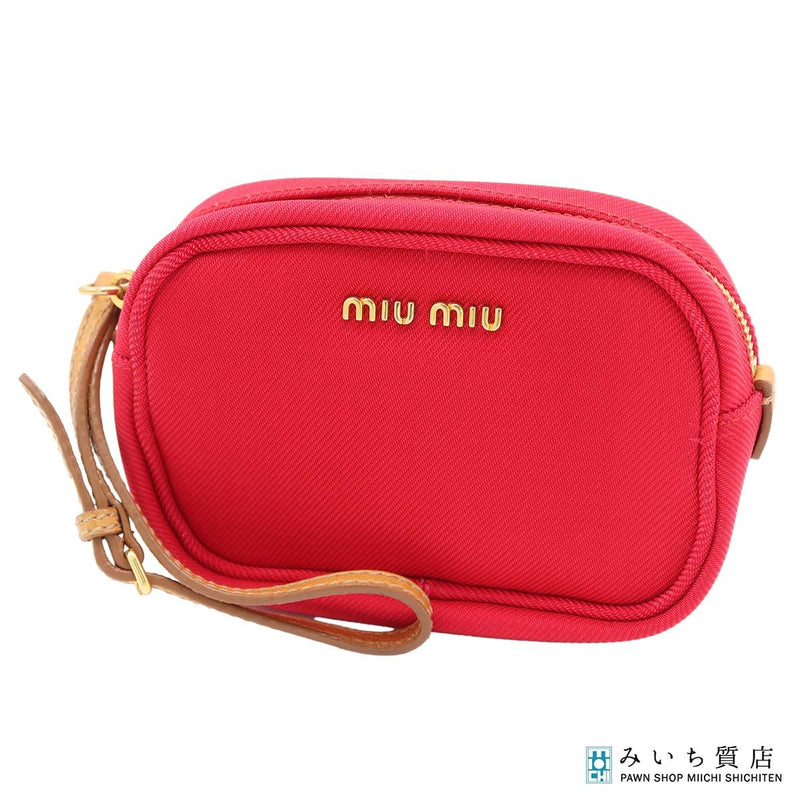 miumiu ミュウミュウ ポーチ 小物入れ 化粧ポーチ レッド 赤色 H21179