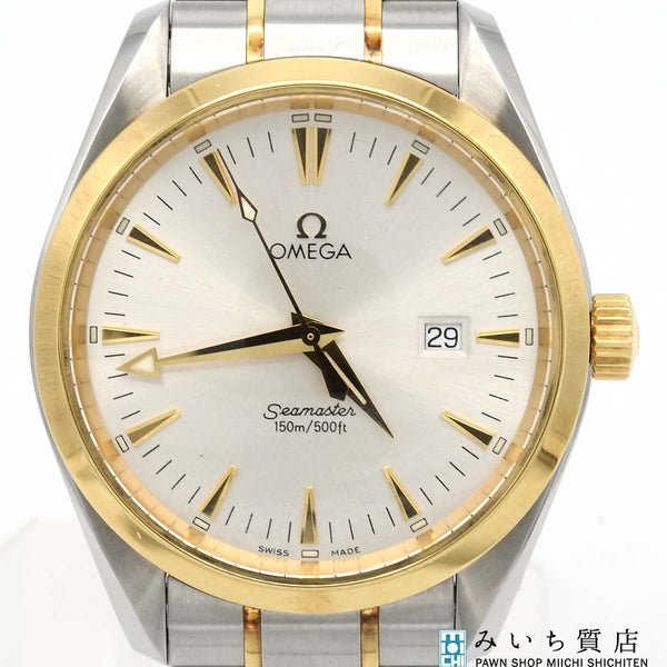 腕時計 稼働 OMEGA オメガ シーマスター アクアテラ コンビ 196.1113 クォーツ シルバー色文字盤 2025.9 電池交換済 箱有 M1399
