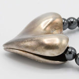 Georg Jensen ジョージジェンセン ネックレス ヘマタイト 247B ハート シルバー 925 アクセサリー 箱有 H19404