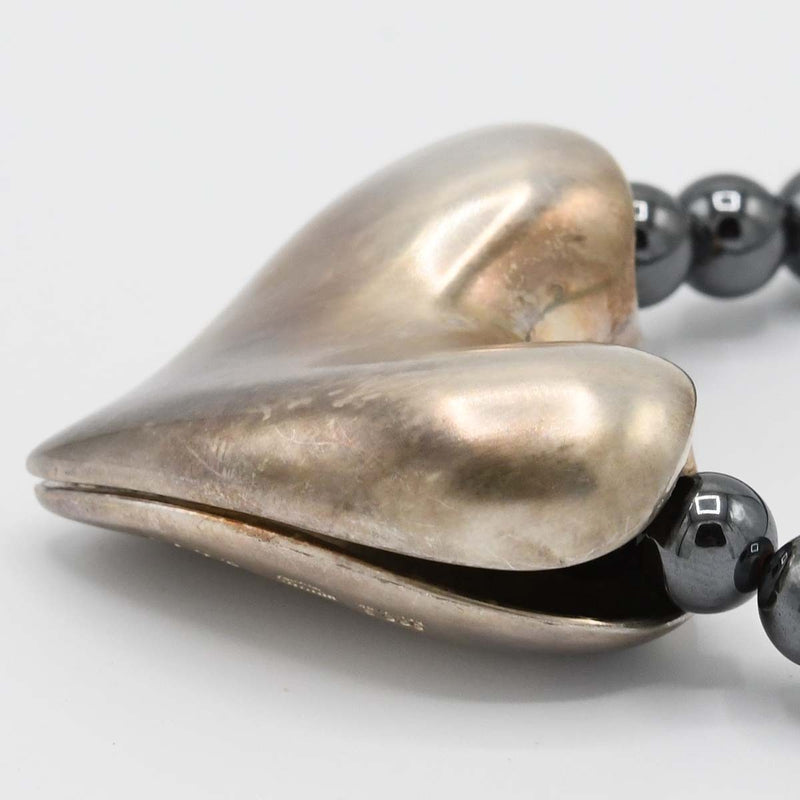 Georg Jensen ジョージジェンセン ネックレス ヘマタイト 247B ハート シルバー 925 アクセサリー 箱有 H19404
