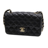 CHANEL シャネル A69900-Y04059 ミニクラシック チェーンショルダーバッグ マトラッセ ブラック 箱・保管袋有 25k1127-1