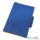 HERMES エルメス 手帳カバー アジェンダ GM □A刻 ブルー・イエロー 雑貨 小物 J444