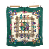 HERMES エルメス スカーフ カレ90 LES RUBANS DU CHEVAL 馬のリボン飾り シルク100％ グリーン 服飾小物 H18810