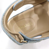 CHANEL シャネル ダッドサンダル デニム G36043 サイズ37C 24cm マトラッセ ステッチ 靴 袋 H21466